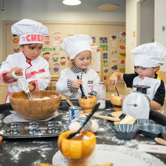 Nursery children developing social skills through play